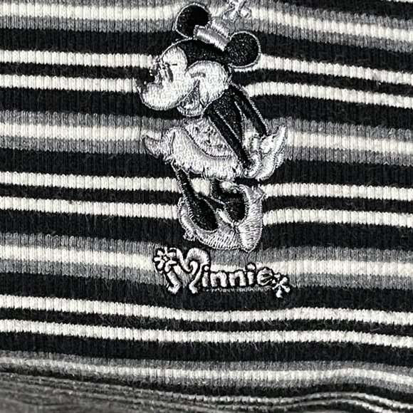 Disneyland Womens Size XXL Minnie Mouse Striped Long Sleeve Top Black & White - Picture 3 of 8
